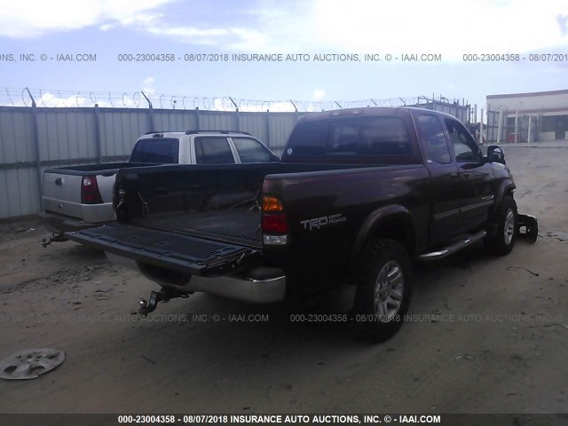 5TBBT44154S450622 - 2004 TOYOTA TUNDRA ACCESS CAB SR5 MAROON photo 4