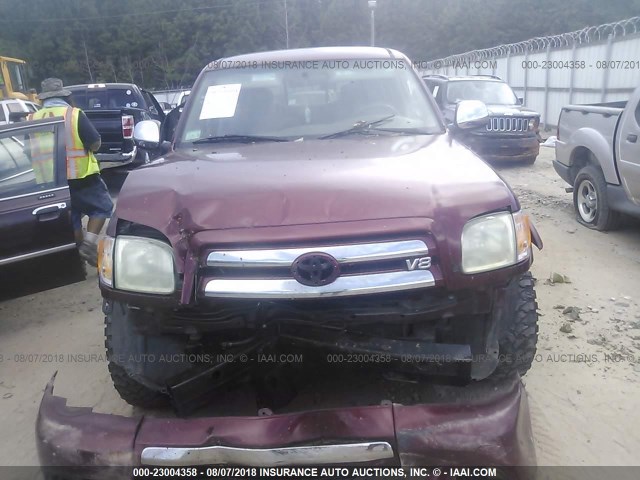 5TBBT44154S450622 - 2004 TOYOTA TUNDRA ACCESS CAB SR5 MAROON photo 6