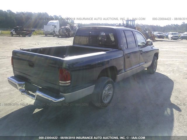 1B7GL2AN7YS758686 - 2000 DODGE DAKOTA QUAD BLUE photo 4