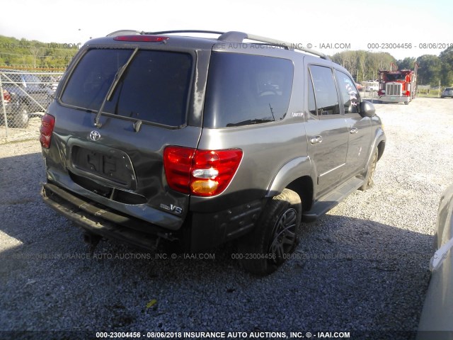 5TDZT38A54S210268 - 2004 TOYOTA SEQUOIA LIMITED GRAY photo 4