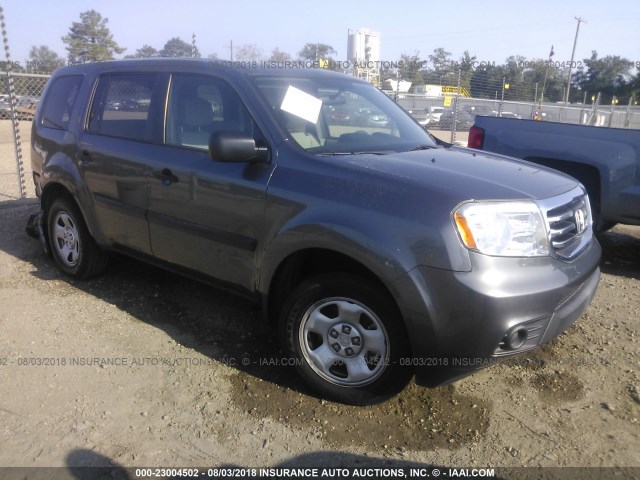 5FNYF3H20DB001780 - 2013 HONDA PILOT LX GRAY photo 1