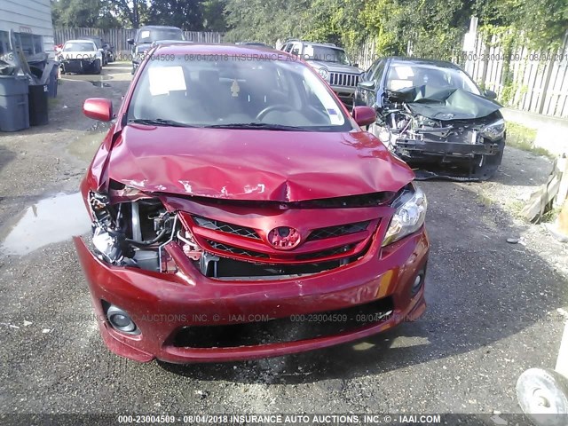 2T1BU4EE5CC768575 - 2012 TOYOTA COROLLA S/LE RED photo 6