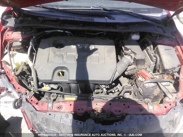 2T1BU4EE4AC504079 - 2010 TOYOTA COROLLA S/LE/XLE RED photo 10