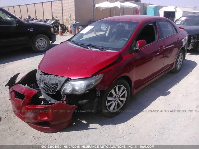2T1BU4EE4AC504079 - 2010 TOYOTA COROLLA S/LE/XLE RED photo 2