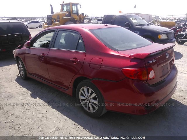 2T1BU4EE4AC504079 - 2010 TOYOTA COROLLA S/LE/XLE RED photo 3