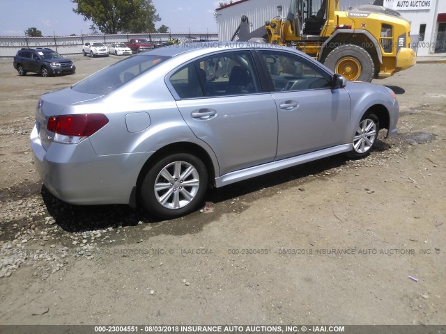 4S3BMCC65C3028149 - 2012 SUBARU LEGACY 2.5I PREMIUM SILVER photo 4