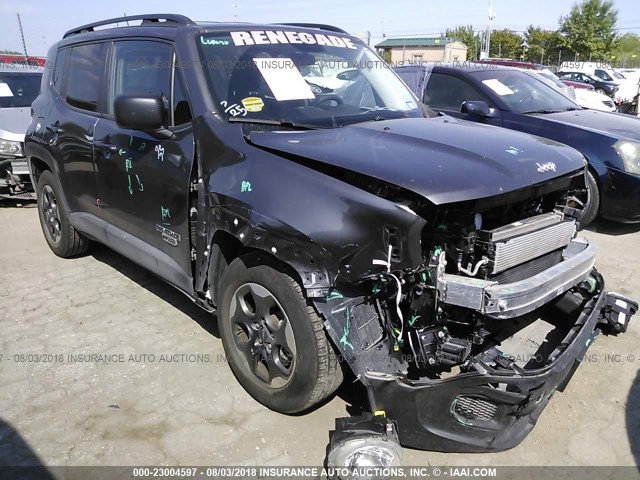 ZACCJAAB6HPE43422 - 2017 JEEP RENEGADE SPORT Մոխրագույն լուսանկար 1