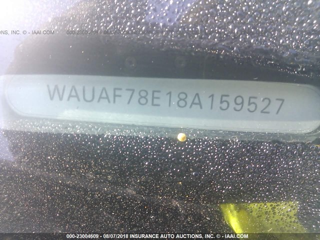 WAUAF78E18A159527 - 2008 AUDI A4 2.0T BLACK photo 9