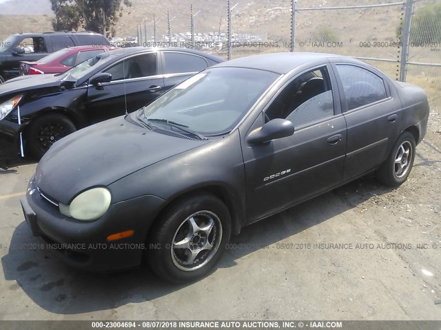 1B3ES46C21D139163 - 2001 DODGE NEON SE/ES BLACK photo 2