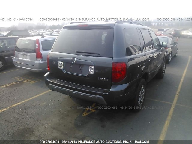 2HKYF18643H591361 - 2003 HONDA PILOT EXL GRAY photo 4