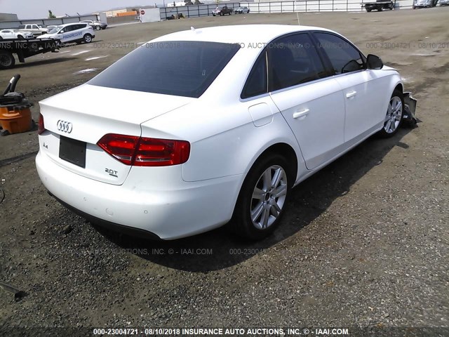 WAUSF78K69N035466 - 2009 AUDI A4 PREMIUM PLUS WHITE photo 4