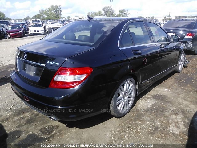 WDDGF81X69F233386 - 2009 MERCEDES-BENZ C 300 4MATIC BLACK photo 4