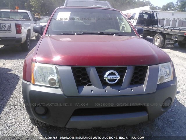 5N1AN08U26C558237 - 2006 NISSAN XTERRA OFF ROAD/S/SE RED photo 6