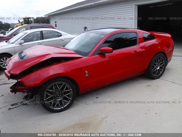 1ZVBP8JS4B5108580 - 2011 FORD MUSTANG SHELBY GT500 RED photo 2