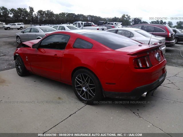 1ZVBP8JS4B5108580 - 2011 FORD MUSTANG SHELBY GT500 RED photo 3