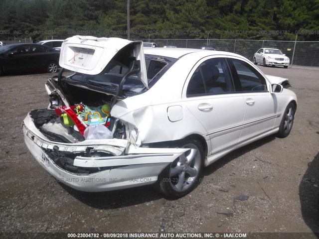 WDBRF52H36A891344 - 2006 MERCEDES-BENZ C GENERATION 2006 230 WHITE photo 4