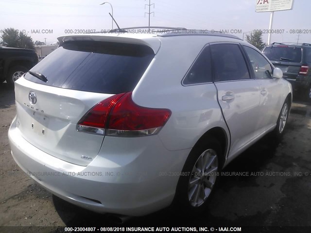 4T3BE11A79U005390 - 2009 TOYOTA VENZA WHITE photo 4