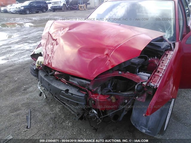 1FAHP34N87W165796 - 2007 FORD FOCUS ZX4/S/SE/SES RED photo 6