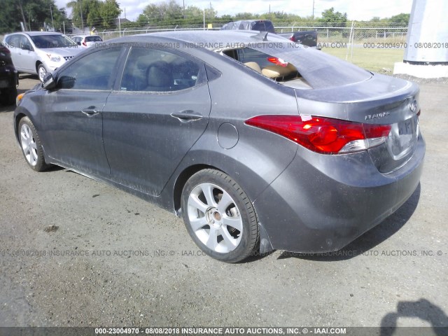 5NPDH4AE9DH209189 - 2013 HYUNDAI ELANTRA GLS/LIMITED GRAY photo 3