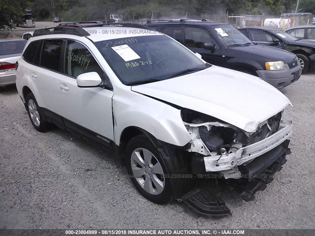 4S4BRCCC8B3402836 - 2011 SUBARU OUTBACK 2.5I PREMIUM WHITE photo 1