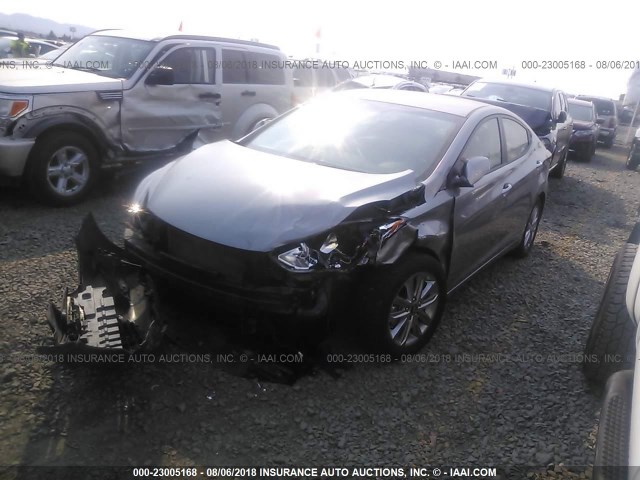 KMHDH4AE7FU255141 - 2015 HYUNDAI ELANTRA SE/SPORT/LIMITED GRAY photo 2