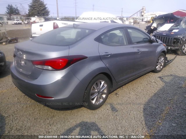 KMHDH4AE7FU255141 - 2015 HYUNDAI ELANTRA SE/SPORT/LIMITED GRAY photo 4