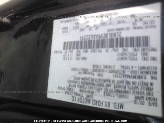 2LNBL8EV9AX622291 - 2010 LINCOLN TOWN CAR EXECUTIVE L BLACK photo 9