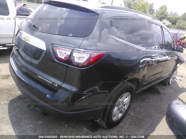 1GNKRFED7DJ231207 - 2013 CHEVROLET TRAVERSE LS BLACK photo 4