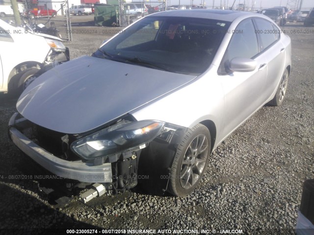 1C3CDFBA8DD148135 - 2013 DODGE DART SXT SILVER photo 2