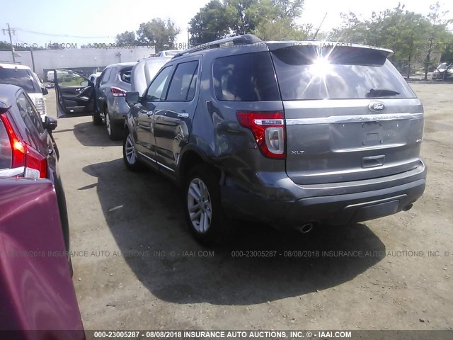 1FM5K8D86DGA73588 - 2013 FORD EXPLORER XLT GRAY photo 3