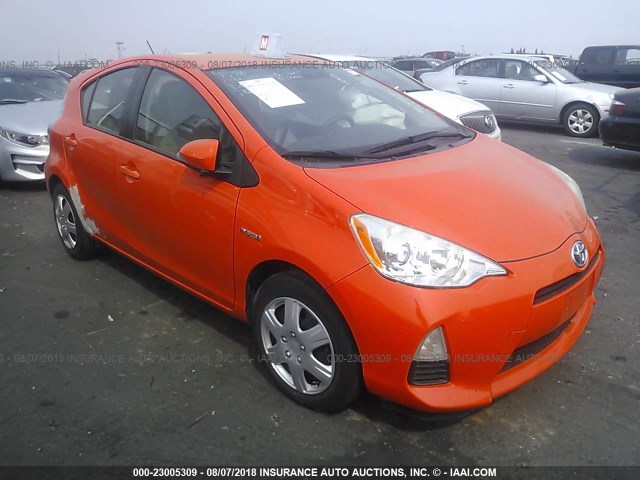 JTDKDTB33D1043771 - 2013 TOYOTA PRIUS C ORANGE photo 1