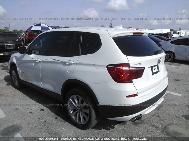 5UXWX9C50E0D31025 - 2014 BMW X3 XDRIVE28I WHITE photo 3