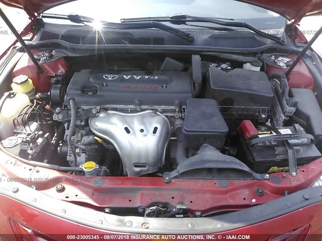 4T1BE46K17U006513 - 2007 TOYOTA CAMRY NEW GENERAT CE/LE/XLE/SE RED photo 10