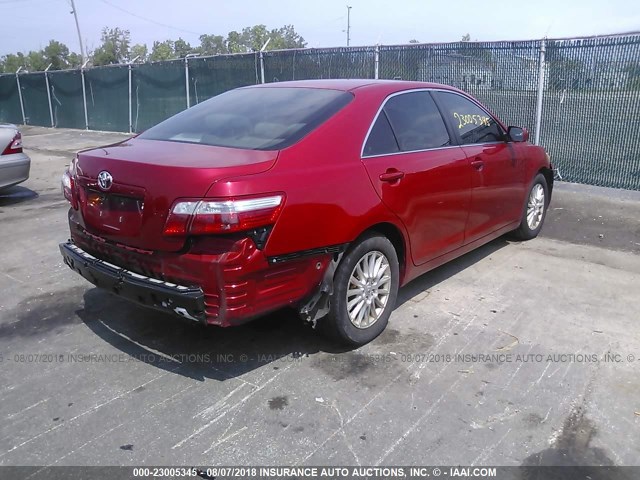 4T1BE46K17U006513 - 2007 TOYOTA CAMRY NEW GENERAT CE/LE/XLE/SE RED photo 4