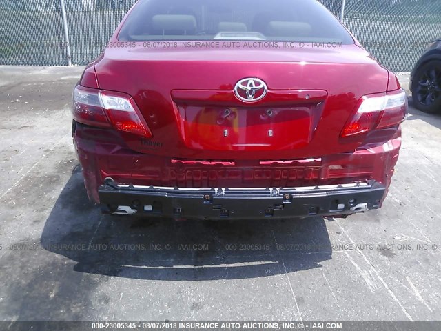 4T1BE46K17U006513 - 2007 TOYOTA CAMRY NEW GENERAT CE/LE/XLE/SE RED photo 6