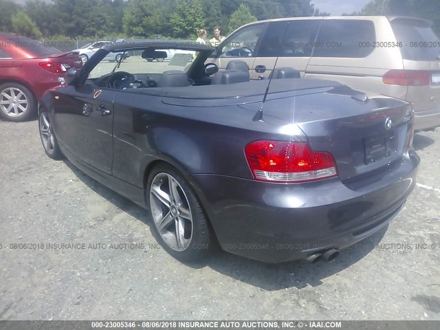 WBAUN935X8VF54756 - 2008 BMW 135 I GRAY photo 3