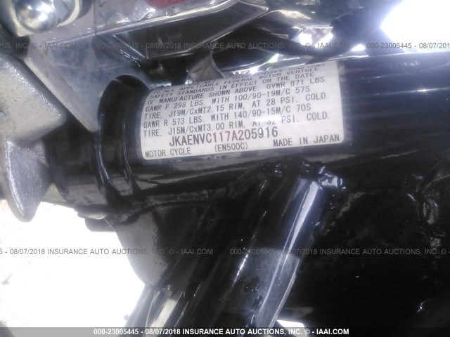 JKAENVC117A205916 - 2007 KAWASAKI EN500 C BLACK photo 10