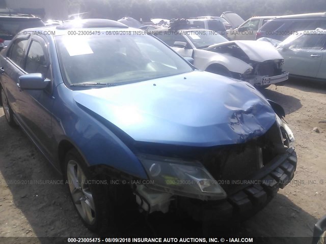 3FAHP0KC9AR100109 - 2010 FORD FUSION SPORT BLUE photo 1