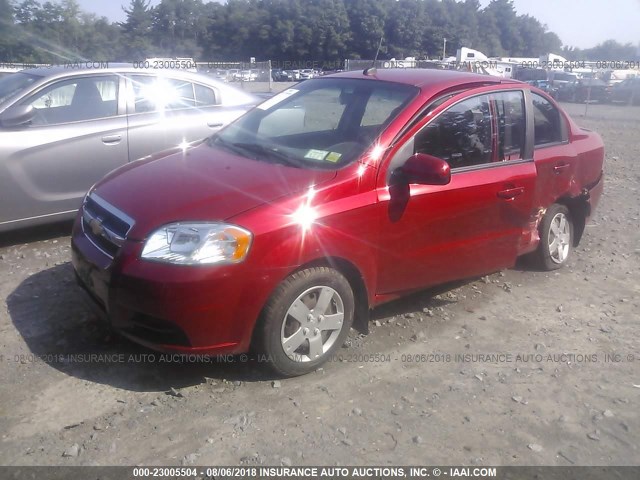 KL1TD5DE2BB189804 - 2011 CHEVROLET AVEO LS/LT RED photo 2