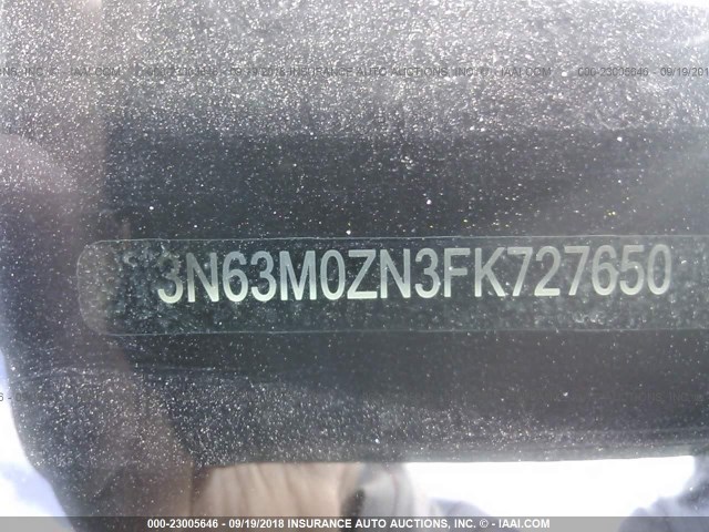 3N63M0ZN3FK727650 - 2015 CHEVROLET CITY EXPRESS LT SILVER photo 9