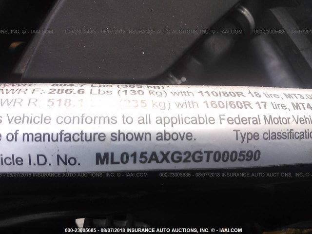 ML015AXG2GT000590 - 2016 DUCATI SCRAMBLER 黑色 照片 9