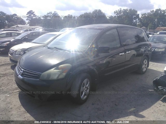 5N1BV28U28N116730 - 2008 NISSAN QUEST S/SE/SL BLACK photo 2