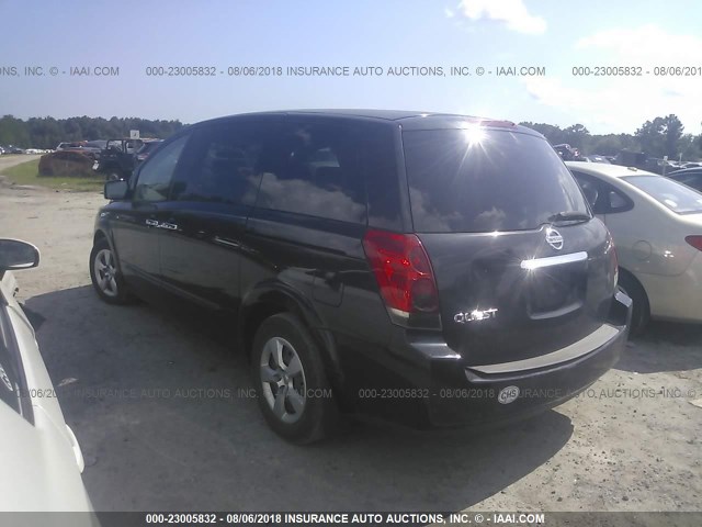 5N1BV28U28N116730 - 2008 NISSAN QUEST S/SE/SL BLACK photo 3