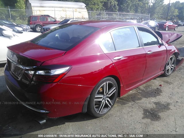 1HGCR2F12HA290358 - 2017 HONDA ACCORD SPORT SPECIAL EDITION RED photo 4