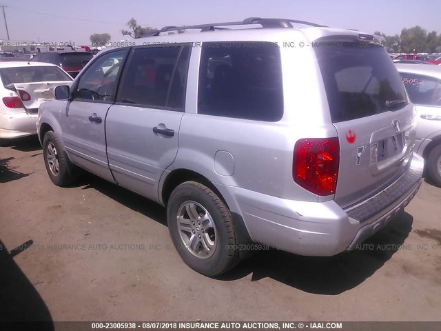 2HKYF18524H553815 - 2004 HONDA PILOT EXL SILVER photo 3