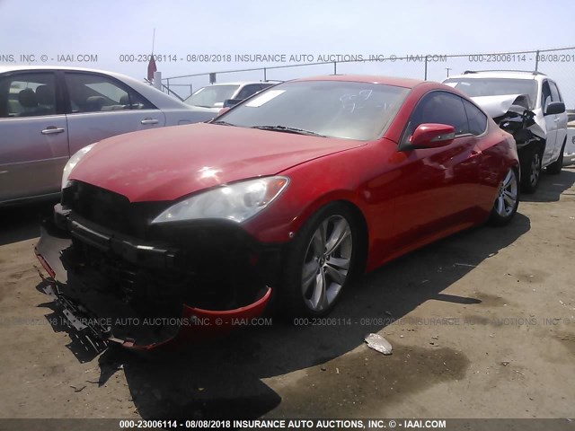 KMHHU6KH4BU065034 - 2011 HYUNDAI GENESIS COUPE 3.8L RED photo 2