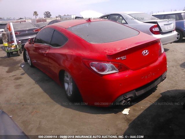 KMHHU6KH4BU065034 - 2011 HYUNDAI GENESIS COUPE 3.8L RED photo 3