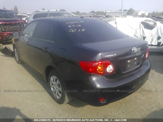 JTDBL40E899089036 - 2009 TOYOTA COROLLA LE/XLE BLACK photo 3