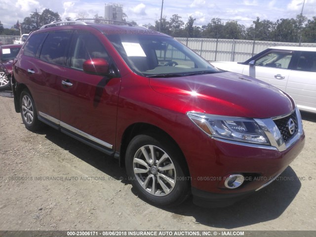 5N1AR2MN7FC708745 - 2015 NISSAN PATHFINDER S/SV/SL/PLATINUM 红色 照片 1