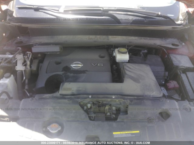 5N1AR2MN7FC708745 - 2015 NISSAN PATHFINDER S/SV/SL/PLATINUM 红色 照片 10